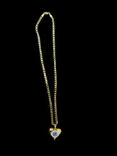 Load image into Gallery viewer, Cadena Corta con corazon ,Ojo,stainless steel/Baño Oro