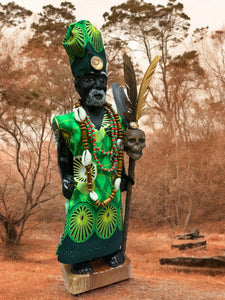 Congo Africano,Sacerdote ,Tallado En Madera