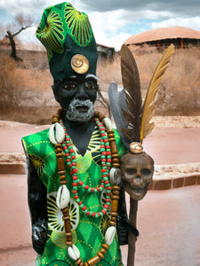 Congo Africano,Sacerdote ,Tallado En Madera