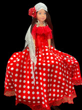 Load image into Gallery viewer, Vestido de lunares ,Para Muñeca,Gitana