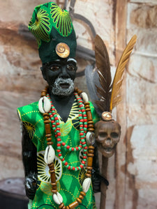 Congo Africano,Sacerdote ,Tallado En Madera