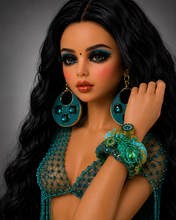 Load image into Gallery viewer, Conjunto de aretes y brazaletes para muñeca