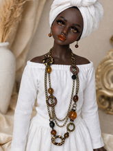 Load image into Gallery viewer, Set de Aretes  /Zarcillos /Con collar para muñeca/Estilo Gitana )