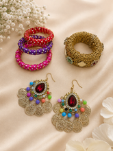 Load image into Gallery viewer, Set de Aretes /Pulsos/Clip de rosa